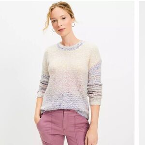 LOFT Spaced Fuzzy Ribbed Sweater